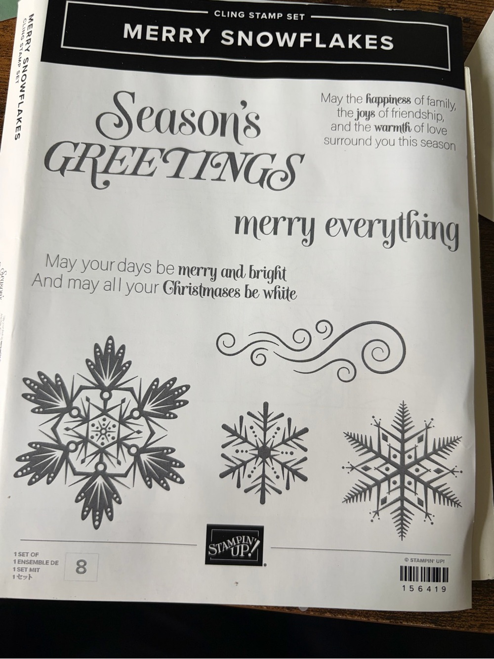 Stampin' Up! Merry Snowflakes Cling Stamp Set - and coordinating dies